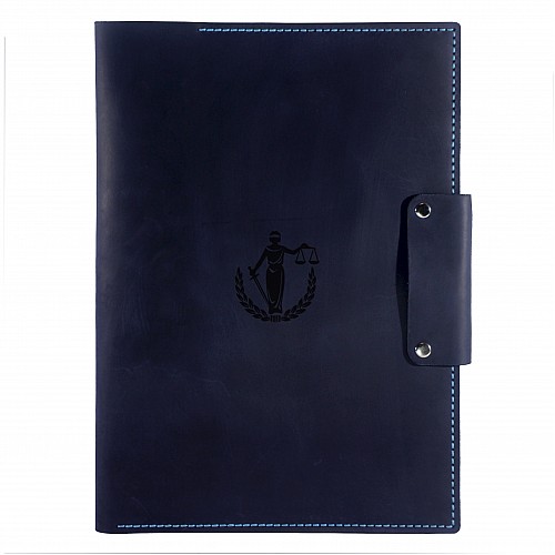 Кожана папка - портфель для документів Anchor Stuff Подарунок юристу А4 Темно-синя (as150102-4)