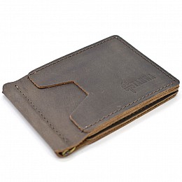 Кожаный зажим для денег ручной работы коричневый RCc-hold-001 TARWA