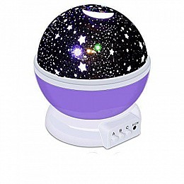 Ночник светильник StarMaster проектор звездного неба светодиодный три режима работы 14.5 см Фиолетовый (hub_KOGu94119)