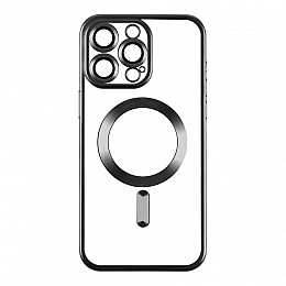 Чехол TPU Metallic Chrome Full Camera Magsafe iPhone 14 Pro Black