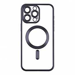 Чехол TPU Metallic Chrome Full Camera Magsafe iPhone 14 Pro Dark Blue