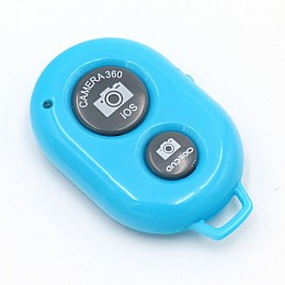 Универсальный Bluetooth пульт дистанционного управления камерой телефона для селфи палки голубой
