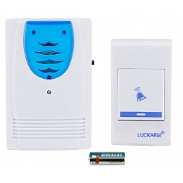 Бездротовий дверний дзвінок Luckarm Intelligent 8203 від батарейок Біло-синій