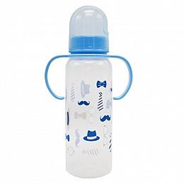 Пляшечка пластикова з ручками Mega Zayka MGZ-0207(Blue) 250 мл