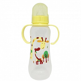 Пляшечка пластикова з ручками Mega Zayka MGZ-0207(Yellow) 250 мл