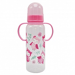 Бутылочка пластиковая с ручками Mega Zayka MGZ-0207(Pink) 250 мл