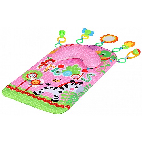 Дитячий розвиваючий килимок BabyGo 45х65 см 5 підвісок Pink (133587)