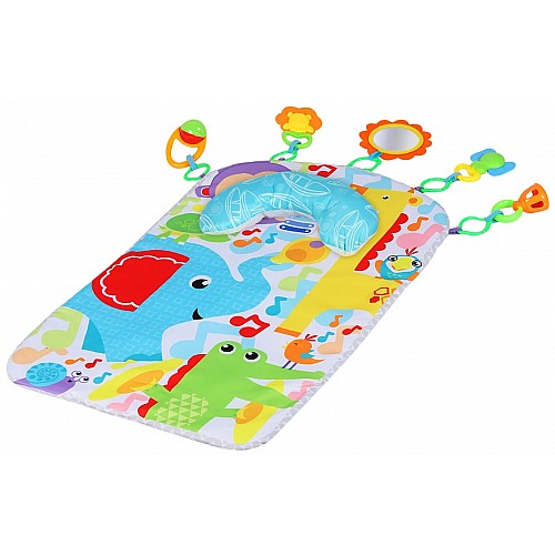 Дитячий розвиваючий килимок м'який і підгрудник-подушка Baby Game blanket 5 підвісок Multicolor (133586)