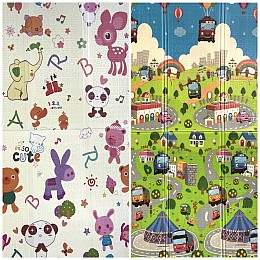 Ігровий термо килимок двосторонній у сумці Baby Home Textile EVA 180х120х0.8 см Різнокольоровий (103615)