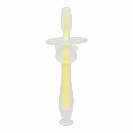 Силіконова зубна щітка Mumlove Mega Zayka MGZ-0707(Yellow) з обмежувачем