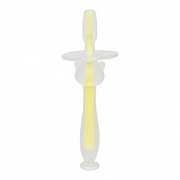 Силиконовая зубная щетка Mumlove Mega Zayka MGZ-0707(Yellow) с ограничителем