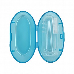Силиконовая зубная щетка для десен Mega Zayka MGZ-0706(Blue) в футляре