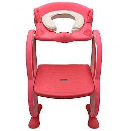 Детское сиденье на унитаз 2Life с лесенкой Розовый (n-1351)