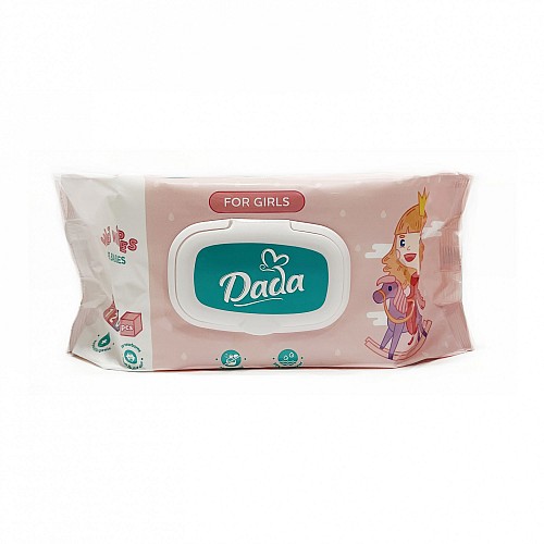 Детские влажные салфетки для девочек с клапаном Dada Без запаха 120 шт