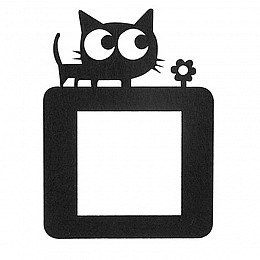 Декоративна накладка на вимикач Chilian RD900BC рамка з котенком Чорний