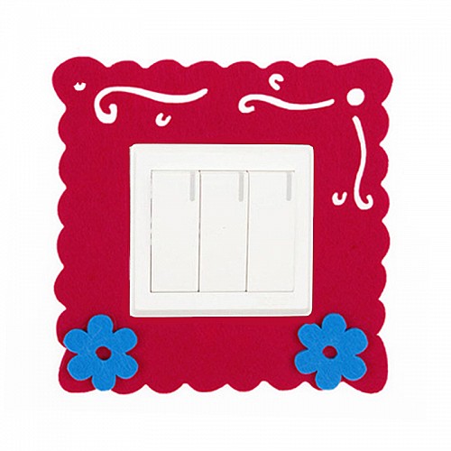 Декоративна накладка на вимикач Chilian RD900BRF рамка з синіми квітами Бордовий
