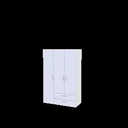 Розпашна шафа для одягу Doros Ектор Білий 3 ДСП 116х180х49.5 (80737076)