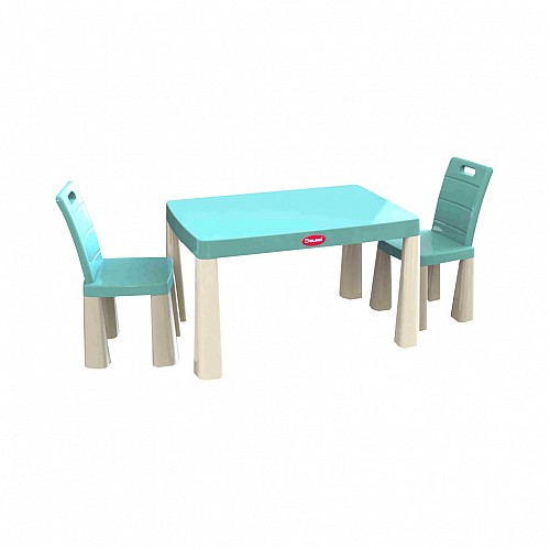 Детский пластиковый Стол и 2 стула DOLONI TOYS 04680/7 бирюзовый