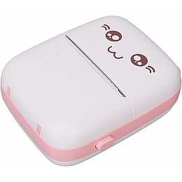 Портативний термопринтер OldBro Bambi Cat Mini printer Pink 5 рулонів термопаперу рожевий