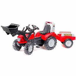 Педальный трактор для детей с прицепом и ковшом Maccormick Falk IG31854