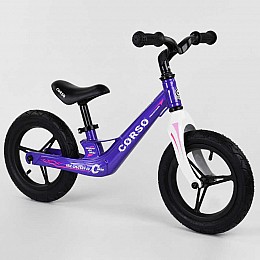 Велобіг дитячий з надувними колесами, магнієвою рамою та магнієвим кермом Corso Purple/White (22709)