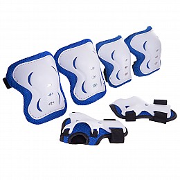 Защита детская наколенники, налокотники, перчатки Record SK-6328B р-р S 3-7 лет синий-белый (AN0825)