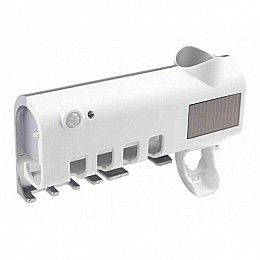 Диспенсер - дозатор для зубної пасти і щіток автоматичний ультрафіолетовий стерилізатор WHITE SMILE Засіб для стерилізації зубних щіток W-020 ORIGINAL Білий