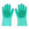 Перчатки с щеткой MHZ для уборки и мытья посуды Kitchen Gloves 5511 One Size Бирюзовый