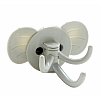 Крючок самоклеющийся UKC вешалка-держатель на три крючка в форме головы слоника Серый 00353