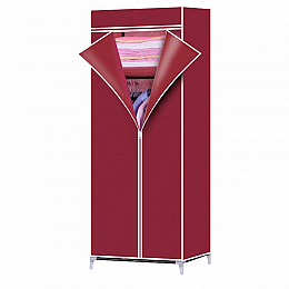 Складной тканевый шкаф для одежды HCX 9974 каркасный с металлическими полками 90/45/160 Бордовый