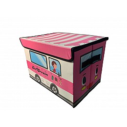 Ящик для хранения игрушек и вещей автобус розовый ice cream HMD 216-10228678
