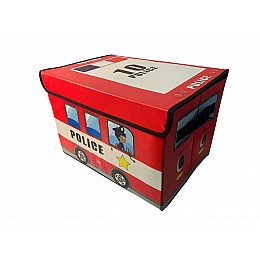 Ящик для хранения игрушек и вещей автобус красный police HMD 216-10228675