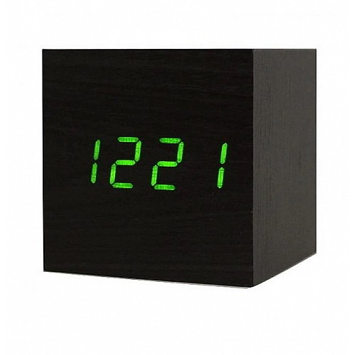 Настольные электронные светодиодные часы куб Wooden Watch VST-869 65х65 мм Красный свет