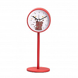 Часы настольные детские Bear на ножке Lugi высота 21см красный (HP225R)
