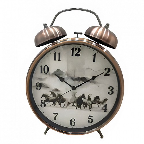 Настольные часы с будильником Lugi 20,5см бронза (HP221)