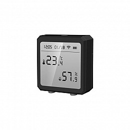 Розумний Wifi термометр гігрометр кімнатний з датчиком температури і вологості Чорний WiFi Tuya - 9018641