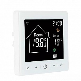 Терморегулятор сенсорний з Wi-Fi SmartHo М2 для теплої підлоги сумісний з TUYA Розумний будинок Білий (050694) Smarthouse