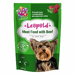 Вологий корм для собак Леопольд М'ясний корм з яловичиною пауч 100 г
