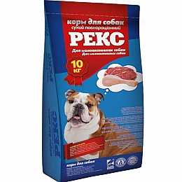 Сухий корм для собак РЕКС для малоактивних собак синій 20/8 10 кг