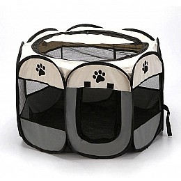 Манеж переносной вольер раскладной Pethouse 114 см XXL для домашних животных Pet Time Серый (PH114)