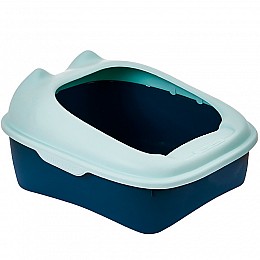 Туалет для кішок Taotaopets 268802 лоток для котів 40*30*20 см Синій з лопаткою