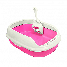 Туалет для кошек с лопаткой Taotaopets 226611 Pink 40х29х13,5 см домашних животных