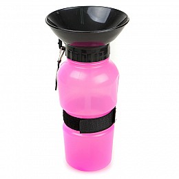 Портативная поилка с чашей для собак SUNROZ Dog Bottle 500 мл Розовый