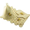 Набір для лазні Sauna Pro Бджілка з білої повсті (A-185)