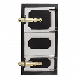 Дверця топочна/піддувальна ГОСПОДАР 540х260 мм Чорний та білий (92-0369)
