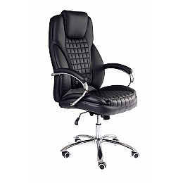 Офісне крісло керівника BNB TeslaDesign хром Anyfix Екошкіра Чорний