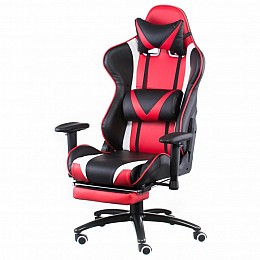 Крісло гральне Special4You ExtremeRace чорне/червоне з підніжками (000003034)