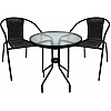 Садові меблі Chomik BISTRO стіл та 2 стільці чорний