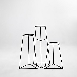 Комплект металлических подставок для цветов и вазонов Adore Décor Скандинавские 3 шт Черный