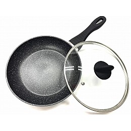 Сковорода с крышкой и мраморным покрытием Benson BN-570 28 см